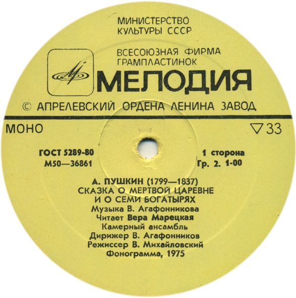 А.С. ПУШКИН. Сказка о мертвой царевне и семи богатырях