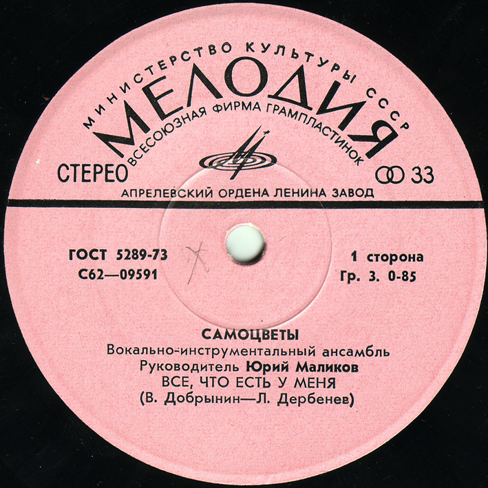 ВИА "САМОЦВЕТЫ", руководитель Юрий Маликов. «Все, что есть у меня»