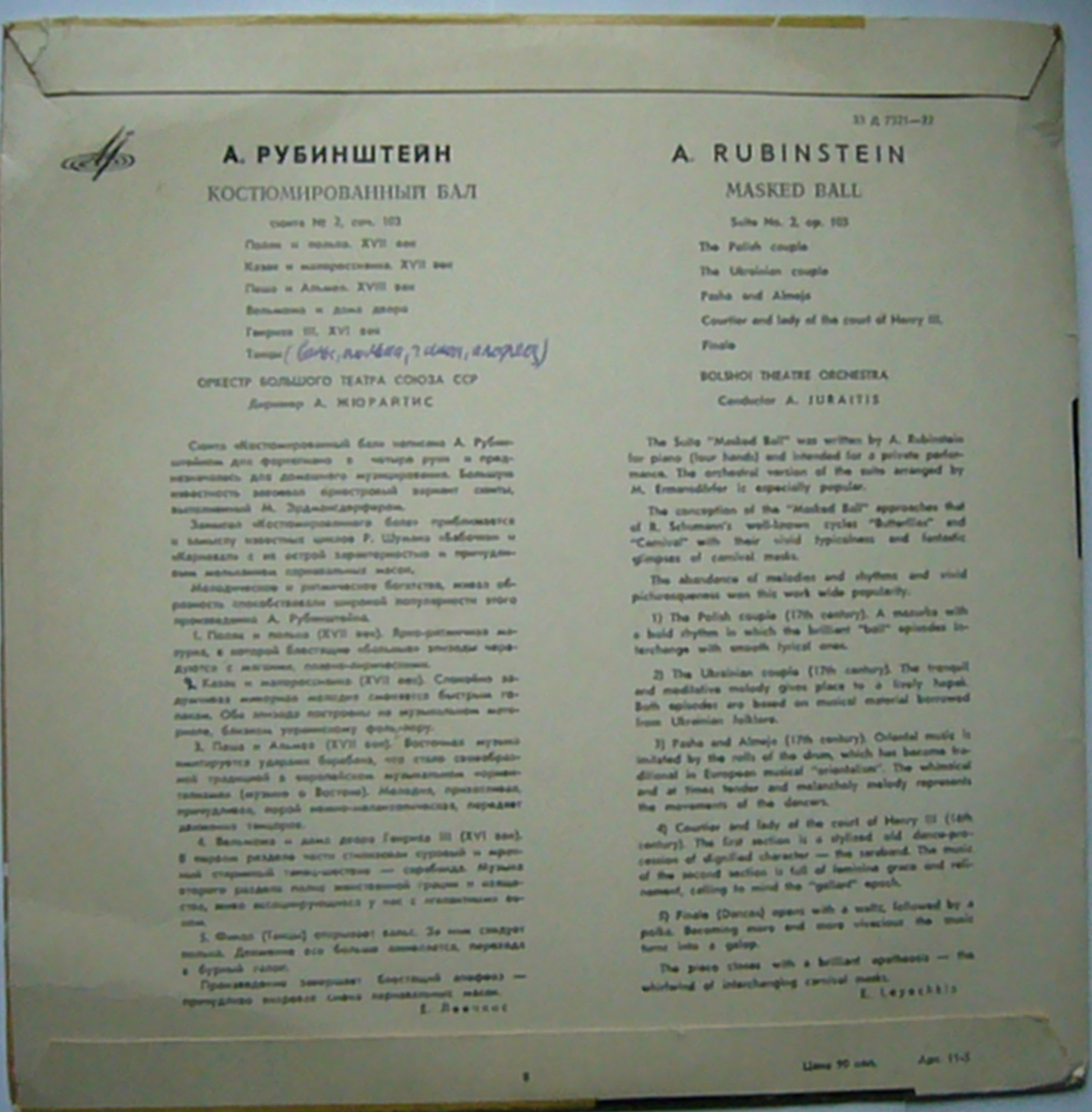 А. РУБИНШТЕЙН - «Костюмированный бал» (2-я сюита, соч. 103)