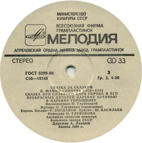 Д. МАМИН-СИБИРЯК: «Сказка про славного царя Гороха и его прекрасных дочерей царевну Кутафью и царевну Горошинку» (инсценировка)