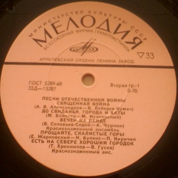 Песни Великой Отечественной Войны