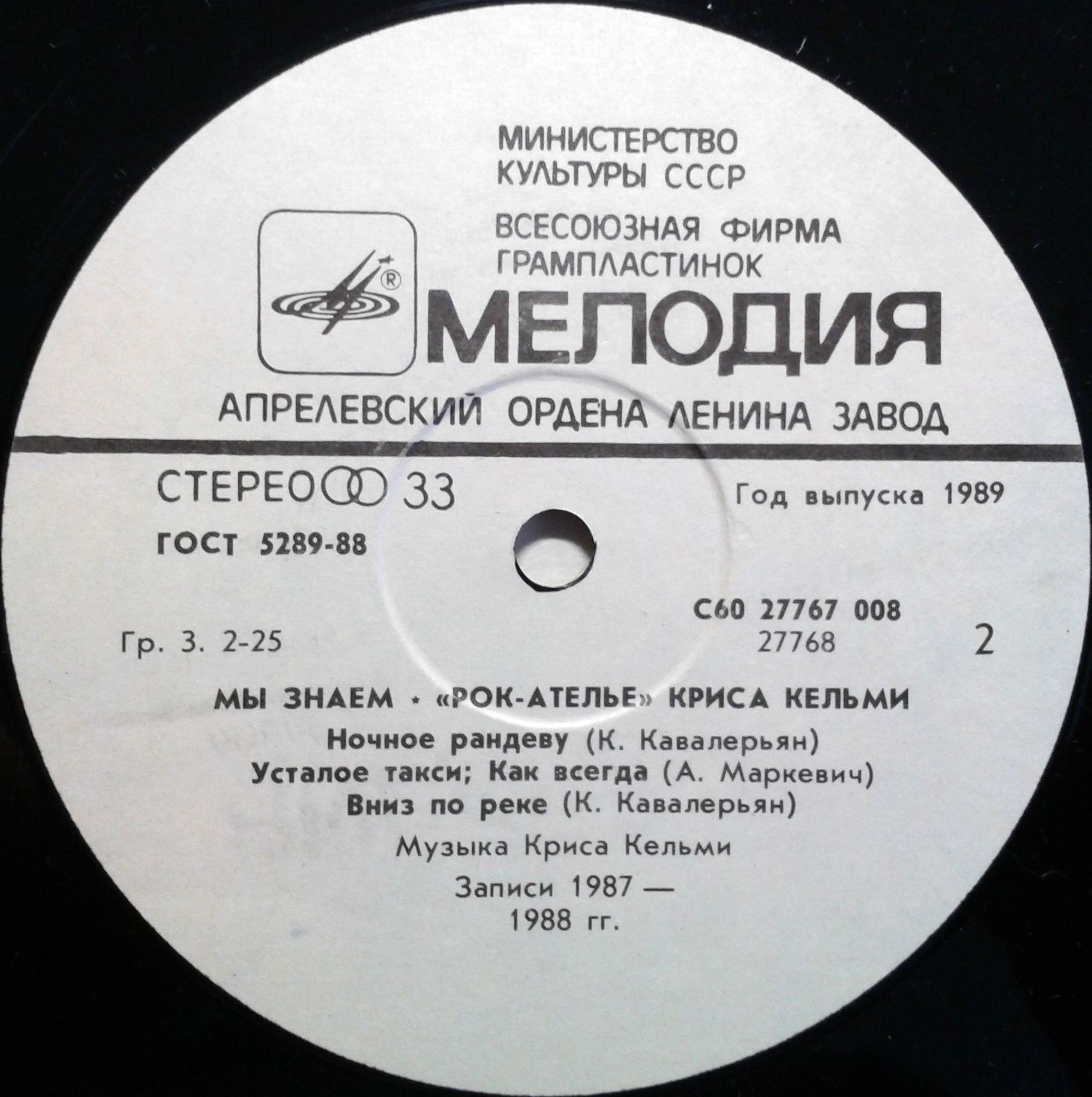 "Рок-Ателье" Криса Кельми. «Мы знаем»