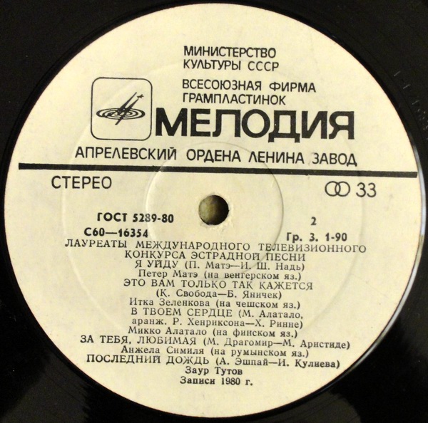 Лауреаты международного телевизионного конкурса эстрадной песни