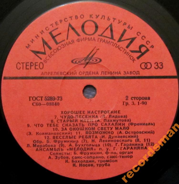 "Хорошее настроение". Ансамбль "Мелодия", руководитель Георгий ГАРАНЯН