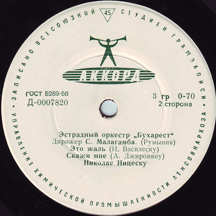 Эстрадный оркестр "Бухарест". Дирижер С.Малагамба (Румыния)