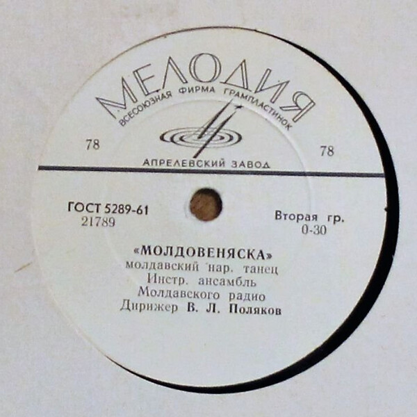Инстр. ансамбль Молдавского радио. Дирижер В. Л. ПОЛЯКОВ