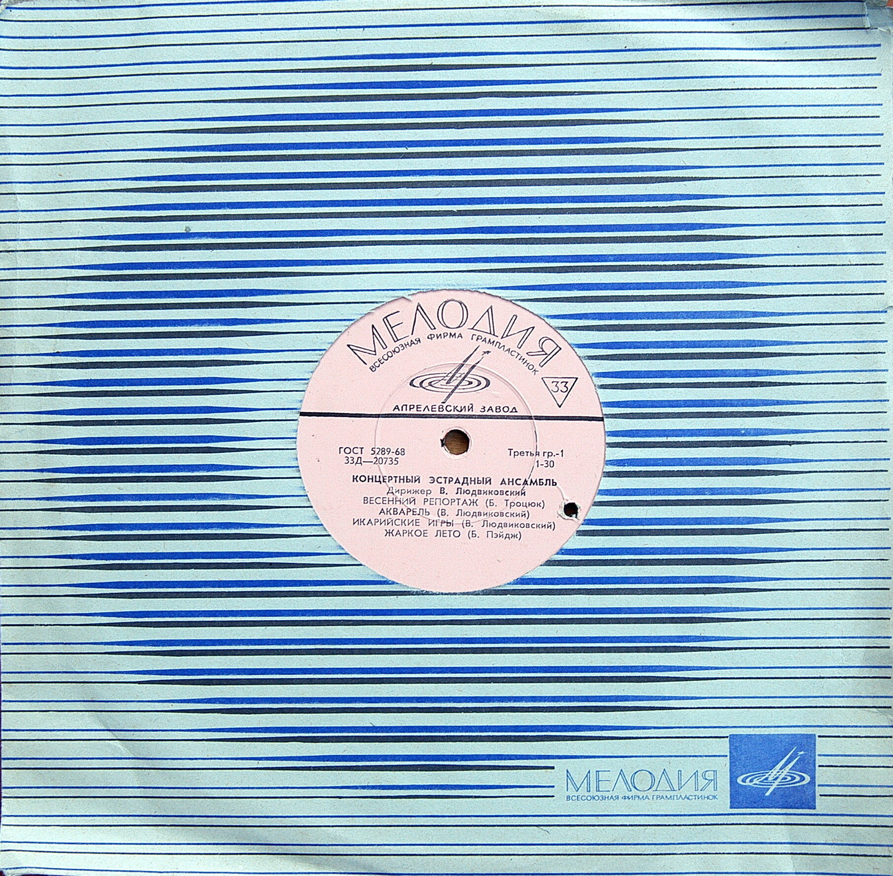 КОНЦЕРТНЫЙ ЭСТРАДНЫЙ АНСАМБЛЬ п/у В. ЛЮДВИКОВСКОГО