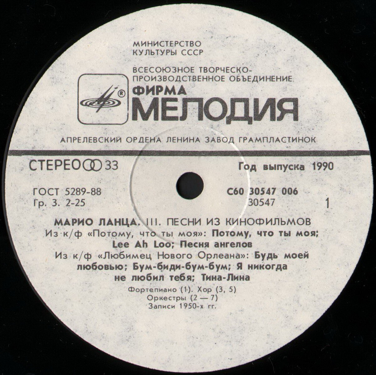 Марио ЛАНЦА. «Прекраснейшая ночь года». Песни из кинофильмов (3/4)