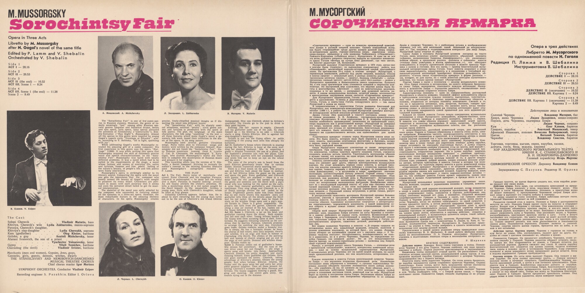 М. МУСОРГСКИЙ (1839-1881): «Сорочинская ярмарка», опера в трех действиях