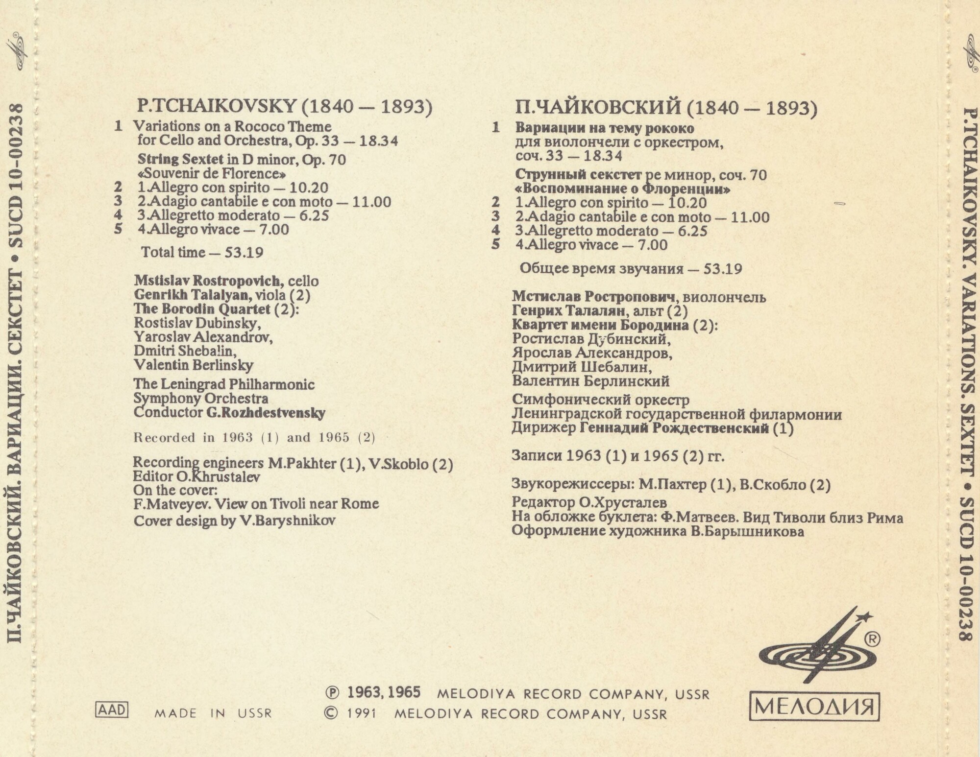 П. ЧАЙКОВСКИЙ (1840—1893)