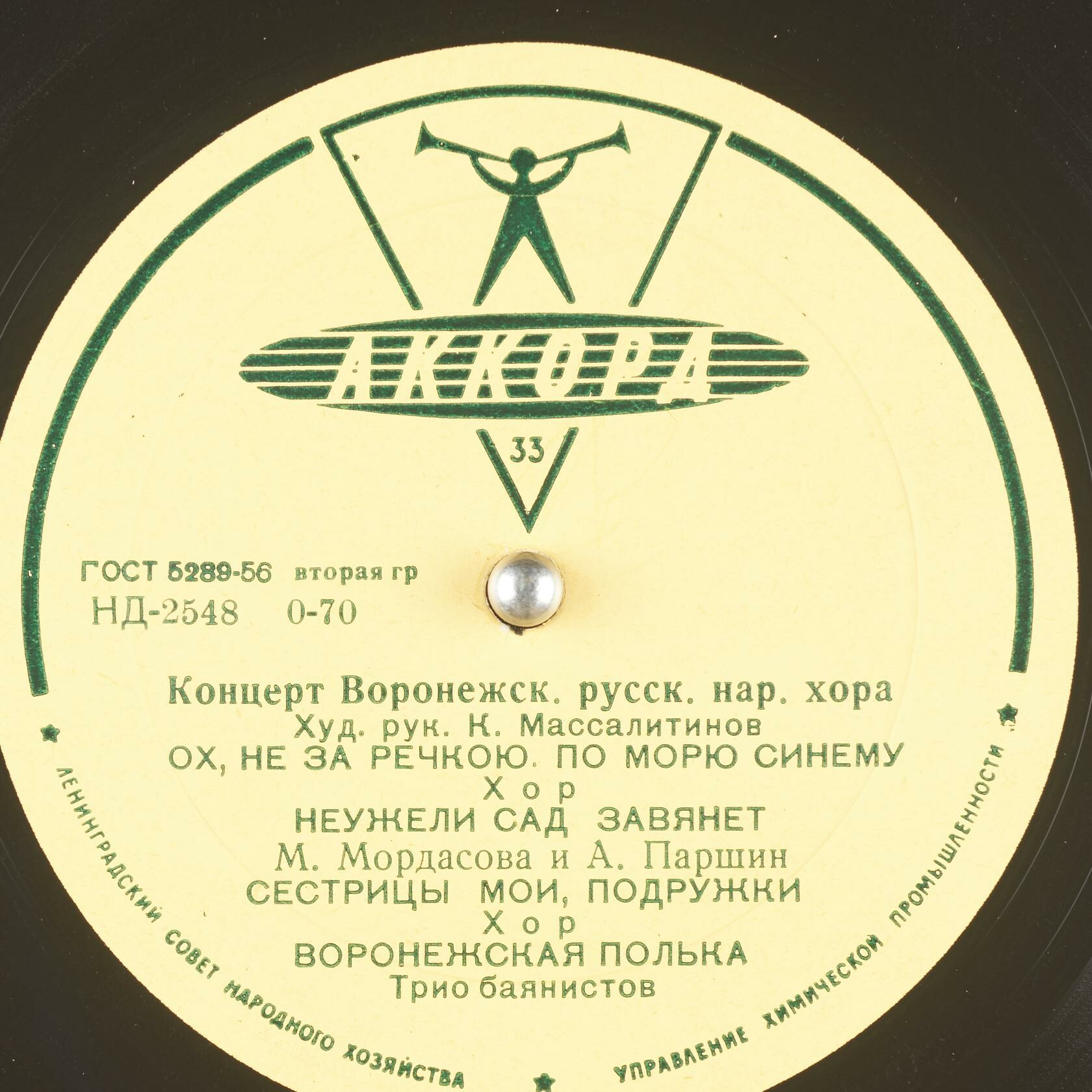 ГОС. ВОРОНЕЖСКИЙ РУССКИЙ НАР. ХОР, худ. рук. К. Массалитинов