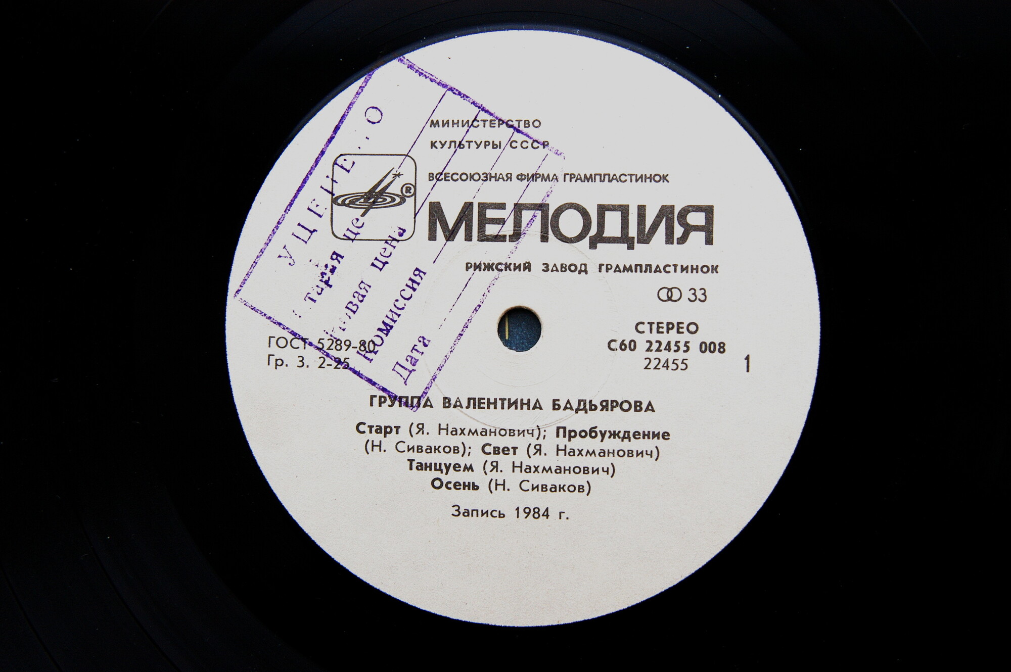 Группа Валентина Бадьярова. Дискоклуб 14 (А)