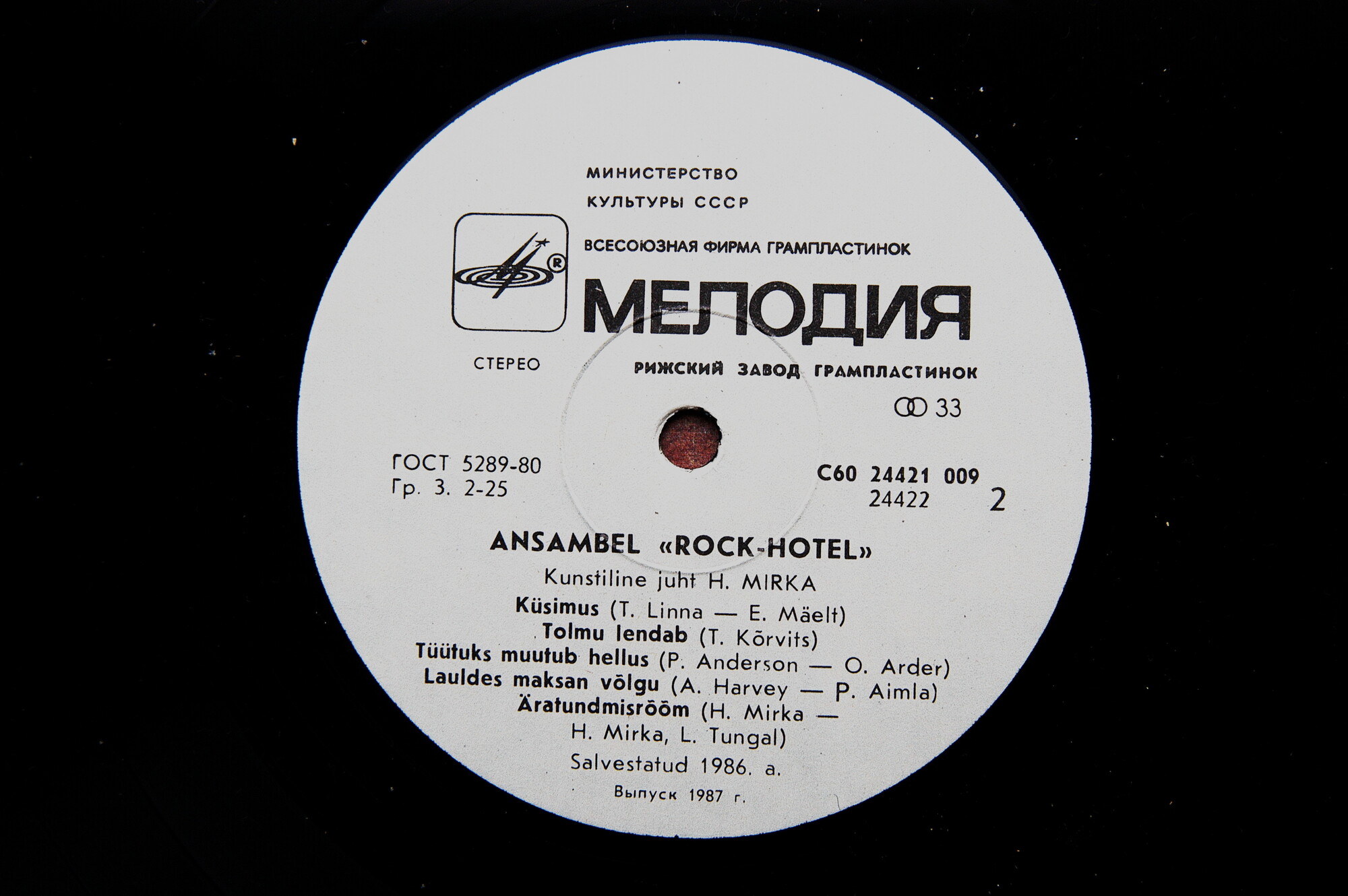 АНСАМБЛЬ «РОК-ОТЕЛЬ», художественный руководитель Хейго Мирка