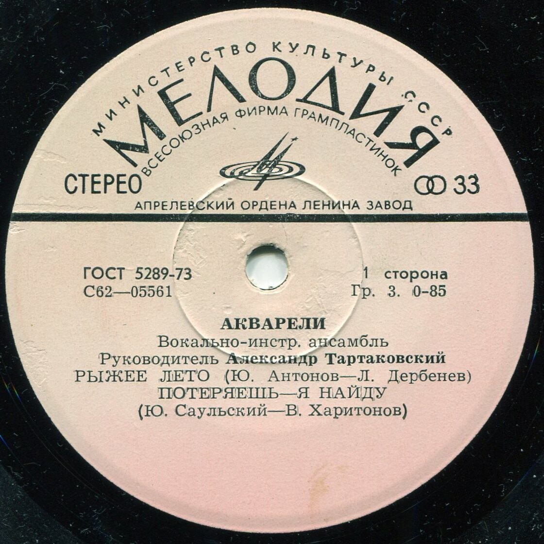 ВИА "АКВАРЕЛИ", руководитель А. Тартаковский