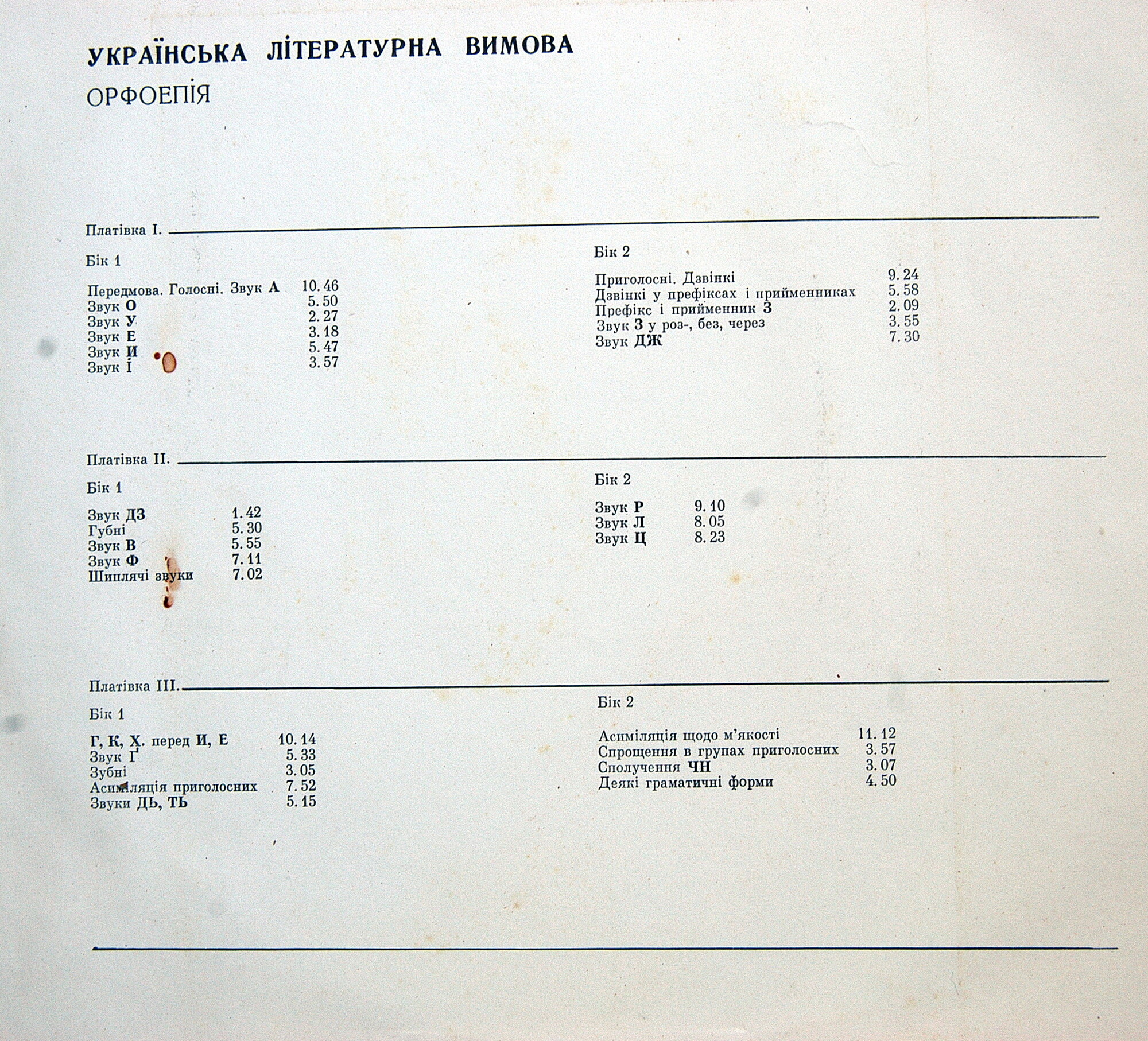 Микола Погрібний. Українська літературна вимова (3LP)