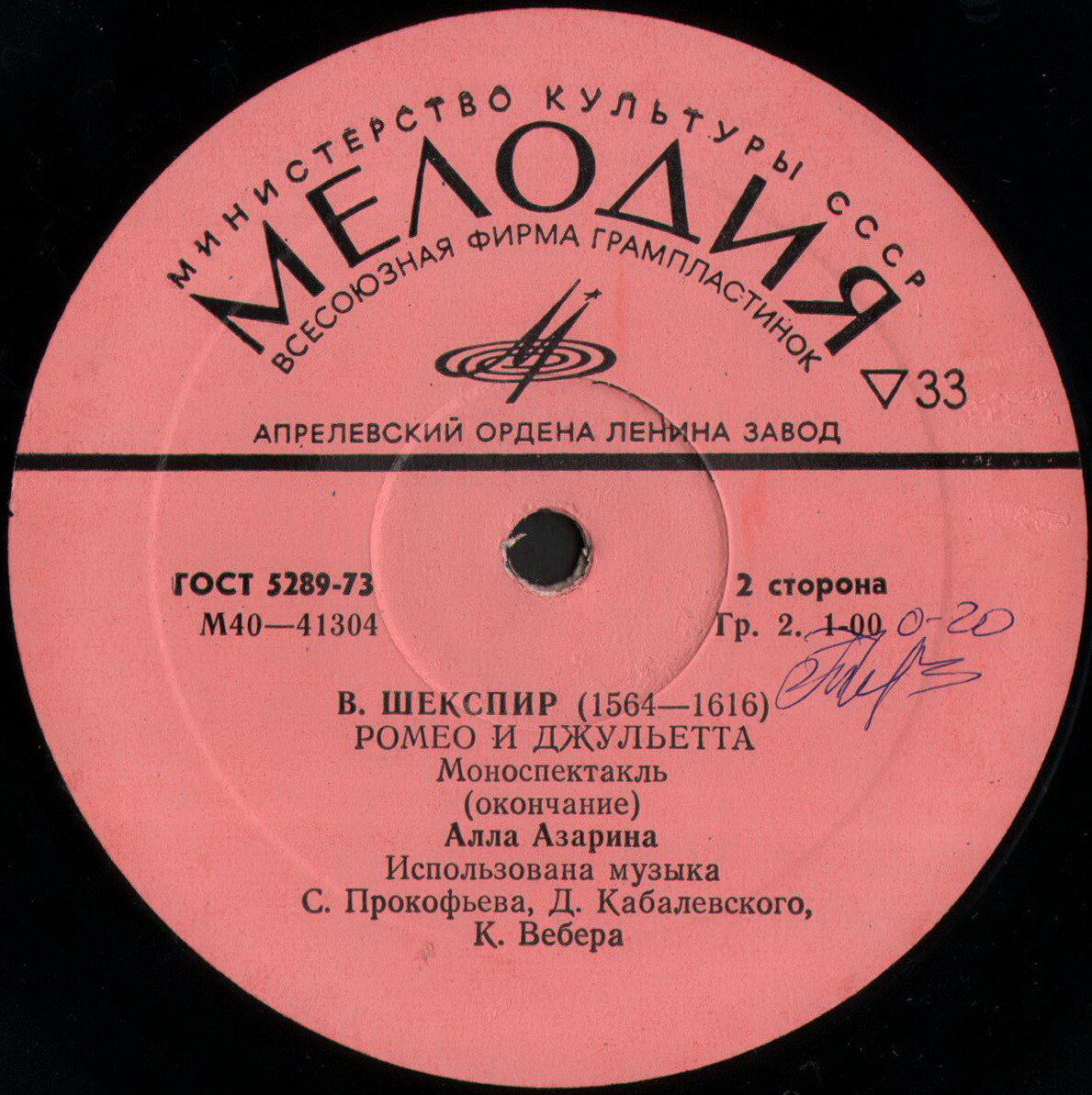 В. ШЕКСПИР. "Ромео и Джульетта", моноспектакль