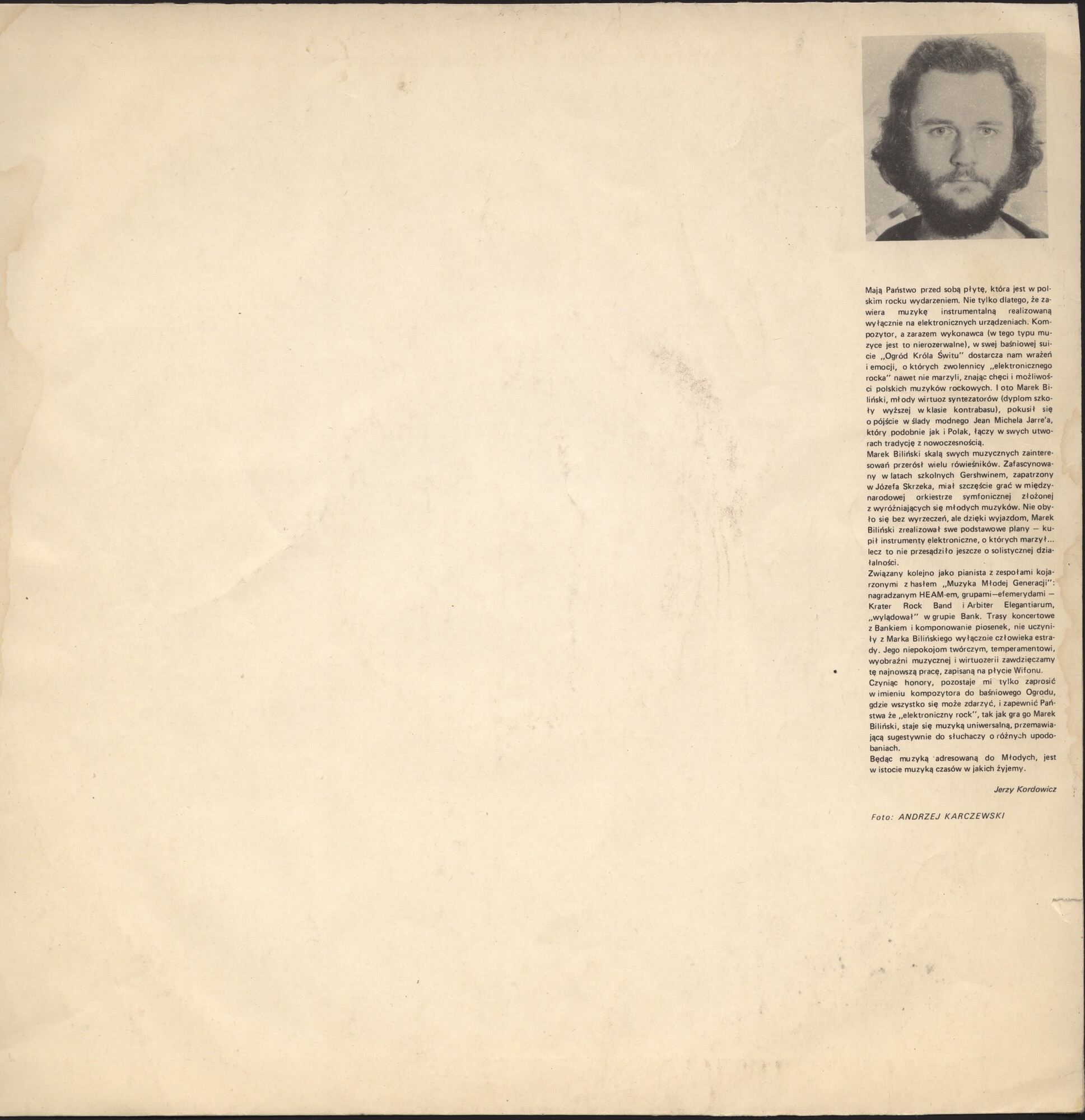 Marek Biliński ‎– Ogród Króla Świtu [по заказу польской фирмы WIFON, LP 053]