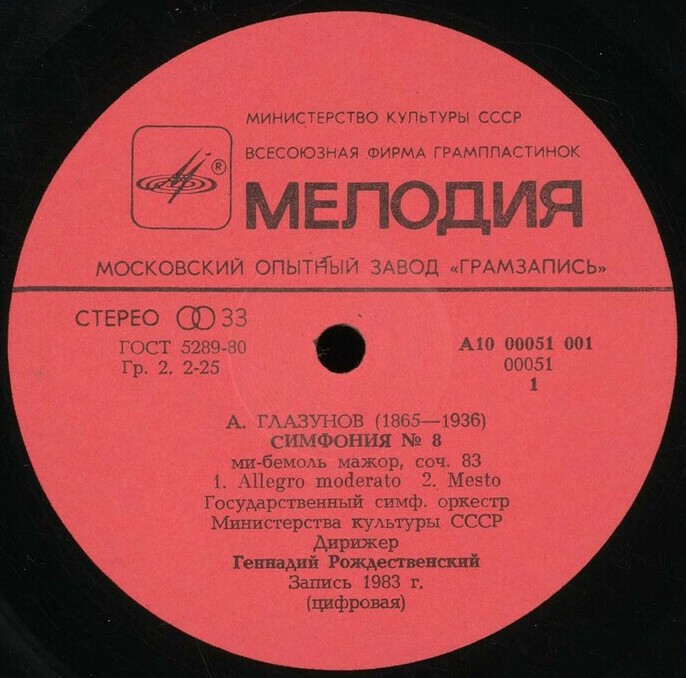 А. Глазунов: Симфония № 8 (Г. Рождественский)