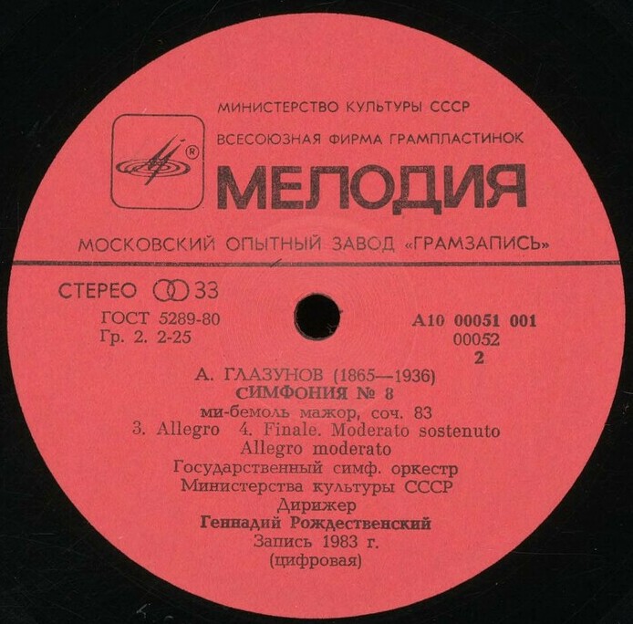 А. Глазунов: Симфония № 8 (Г. Рождественский)