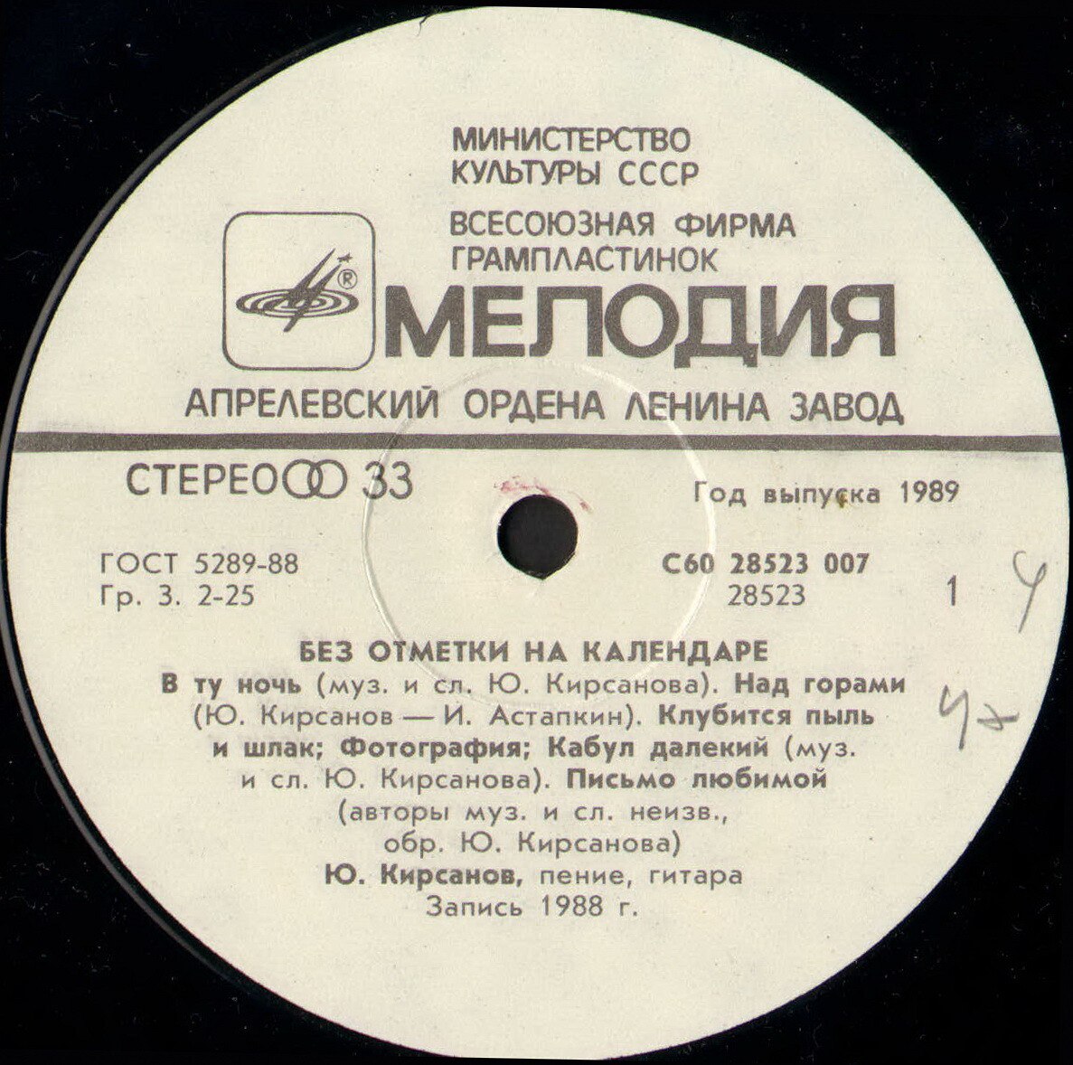 Без отметки на календаре. Юрий КИРСАНОВ