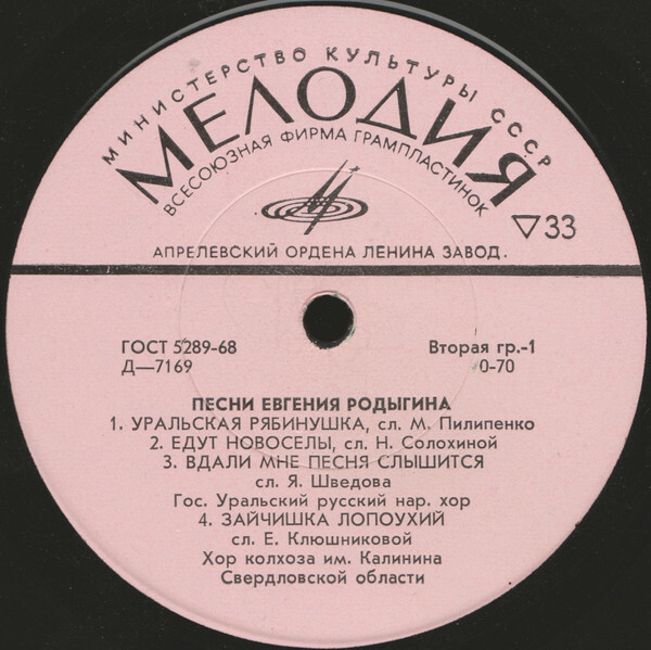Песни Евгения Родыгина