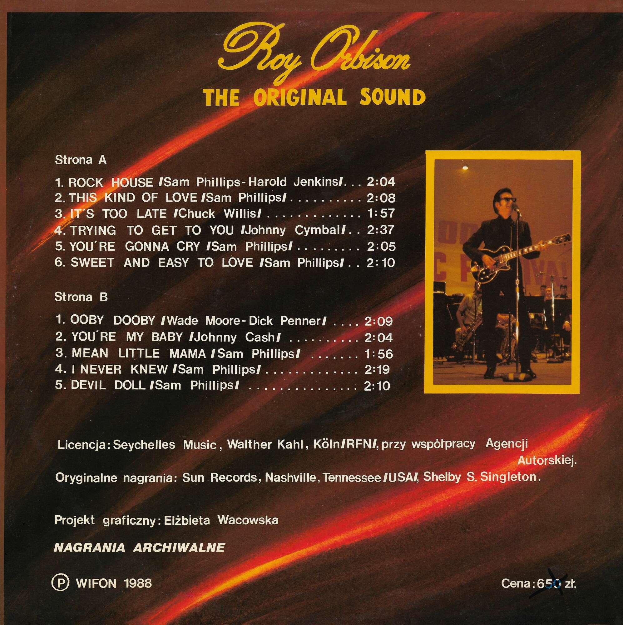 Roy Orbison -  The original sounds [по заказу польской фирмы WIFON, LP 121]