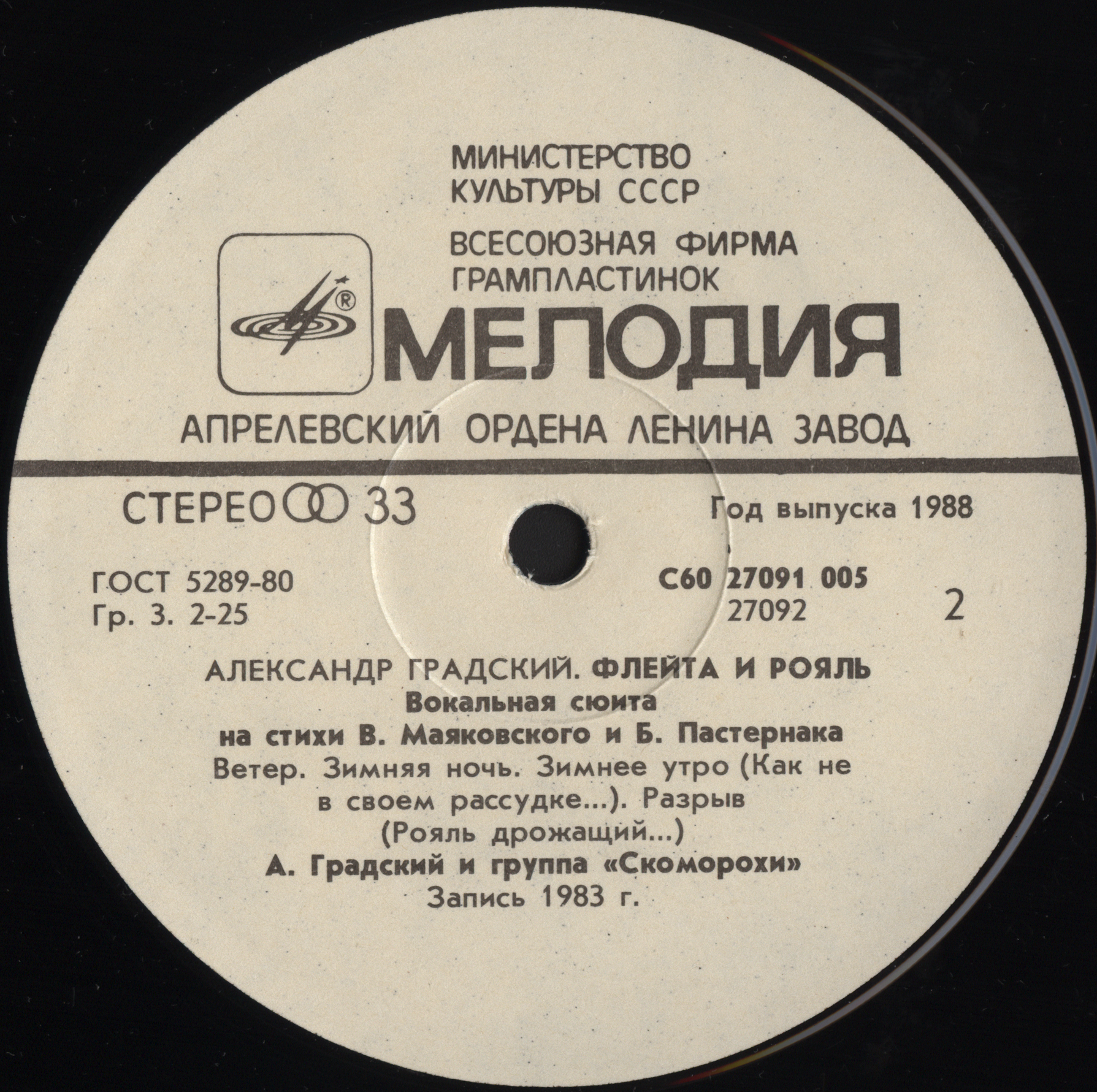 Александр ГРАДСКИЙ. «Флейта и рояль»