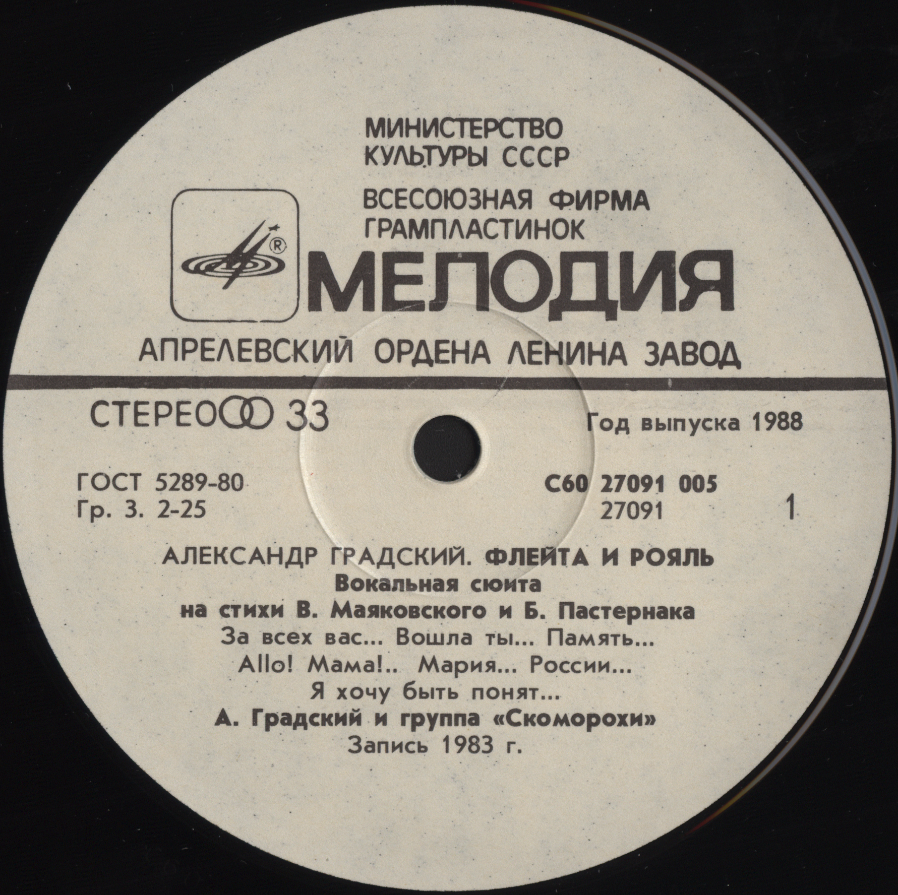 Александр ГРАДСКИЙ. «Флейта и рояль»