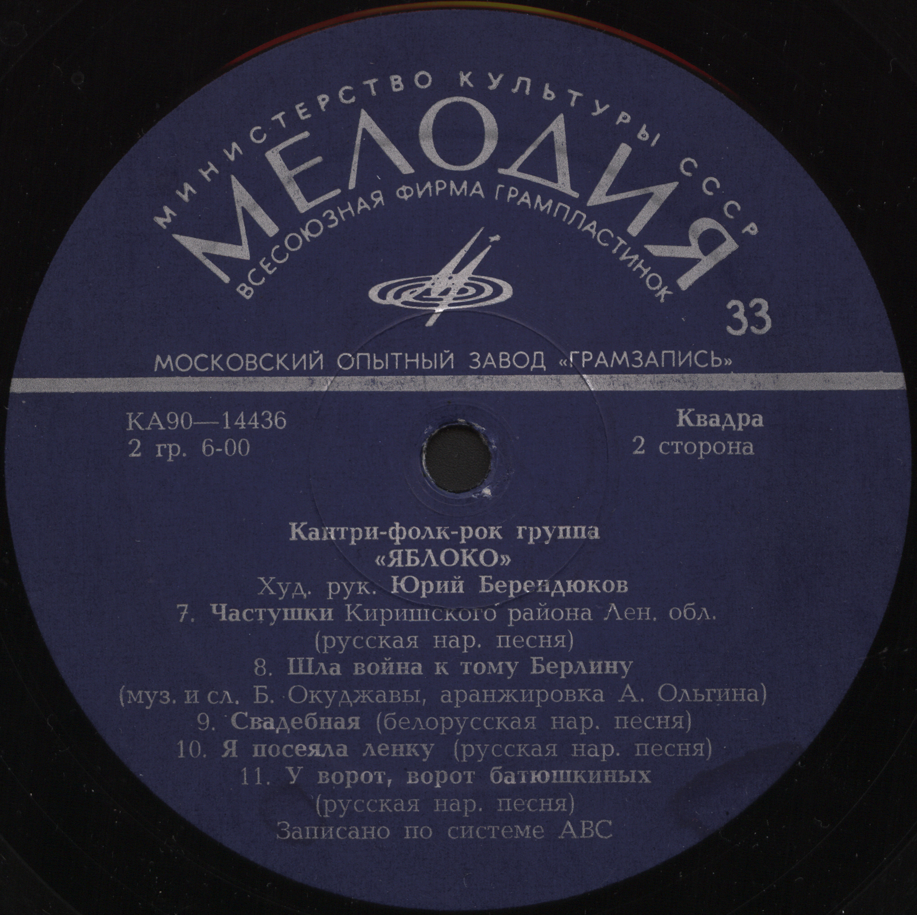 Кантри-фолк-рок группа "Яблоко", рук. Юрий Берендюков