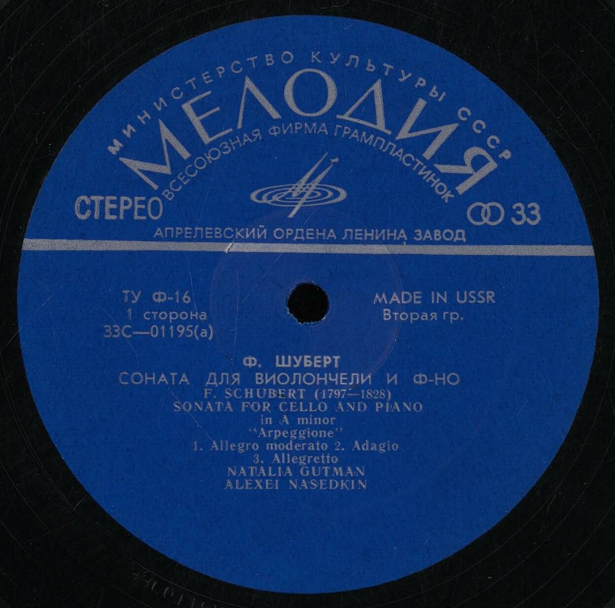 СОНАТЫ ДЛЯ ВИОЛОНЧЕЛИ И ФОРТЕПИАНО Ф. ШУБЕРТА И Р. ШТРАУСА