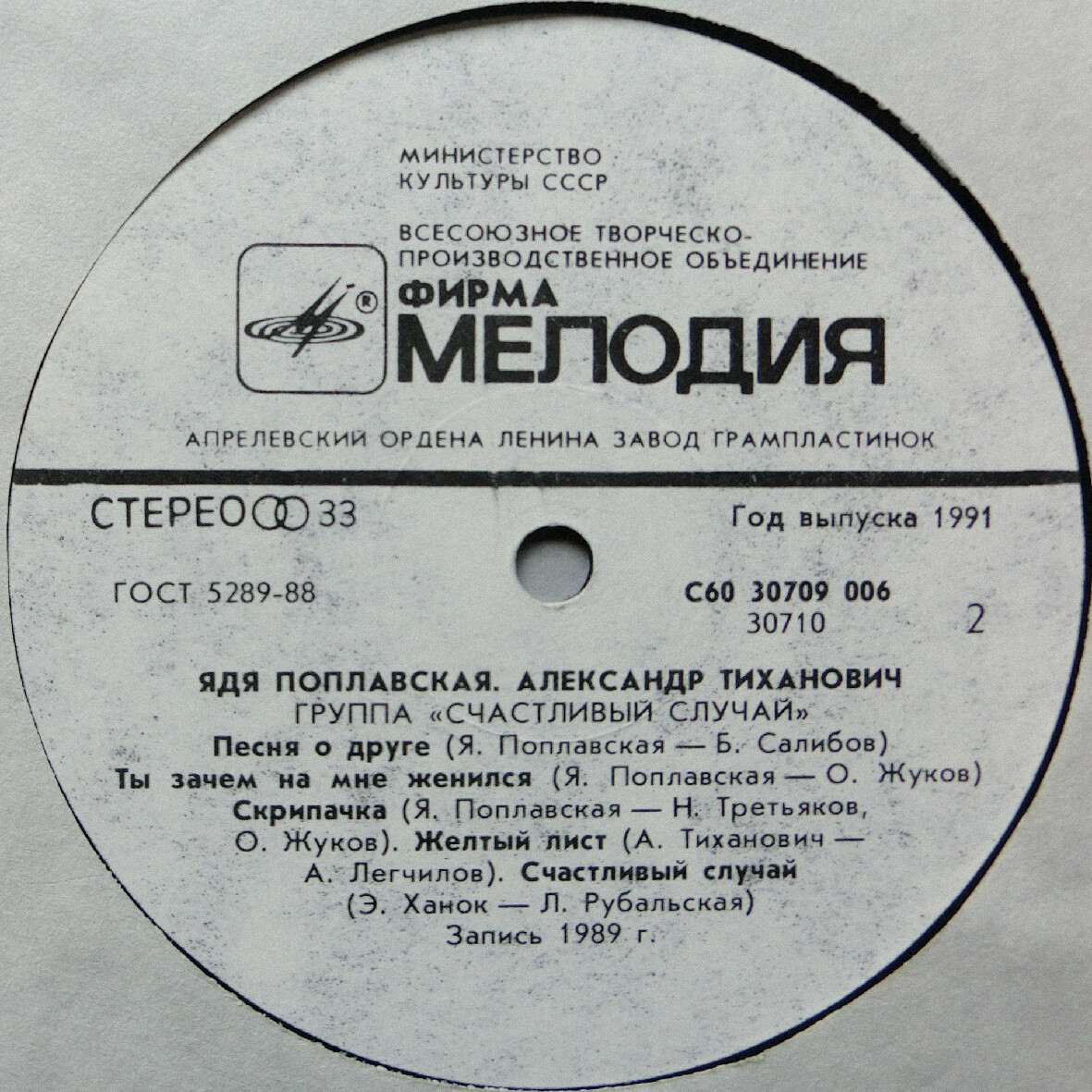 Ядя ПОПЛАВСКАЯ, Александр ТИХАНОВИЧ, группа "СЧАСТЛИВЫЙ СЛУЧАЙ"