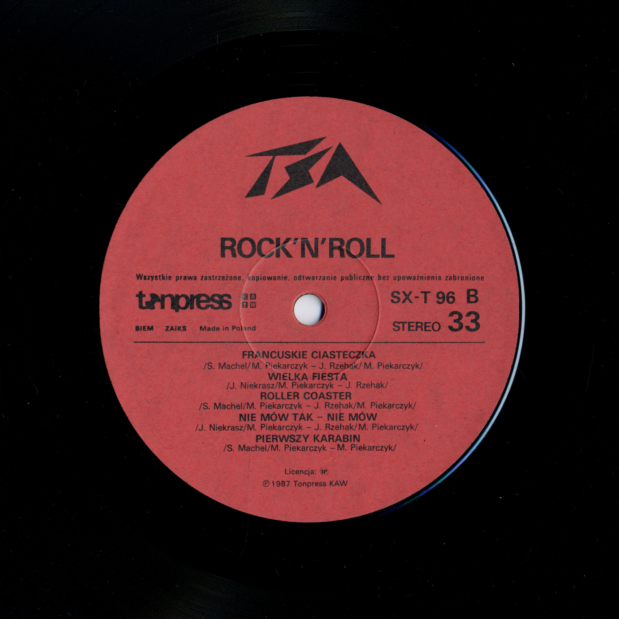 TSA ‎– Rock'n'Roll [по заказу польской фирмы TONPRESS, SX-T 96]