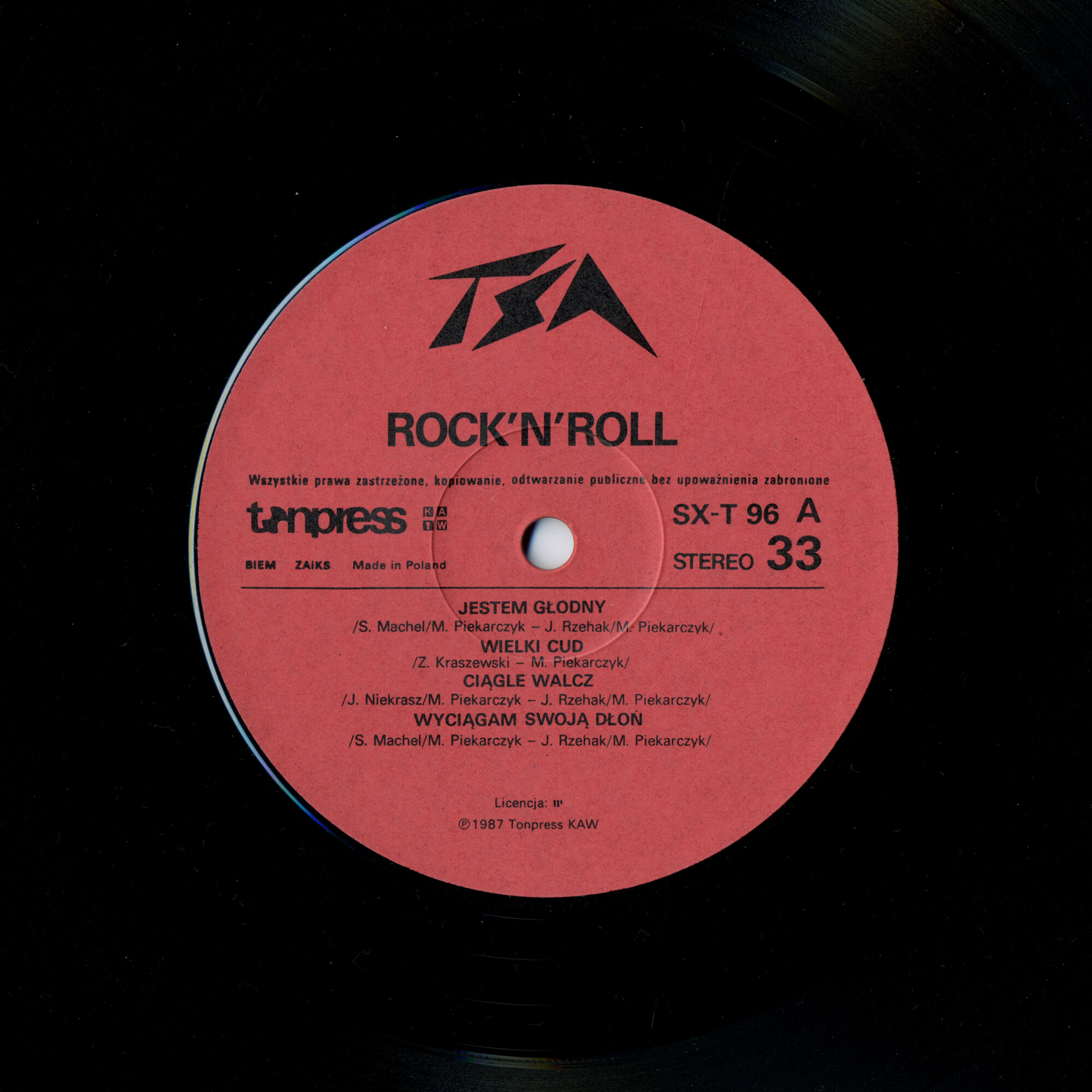 TSA ‎– Rock'n'Roll [по заказу польской фирмы TONPRESS, SX-T 96]
