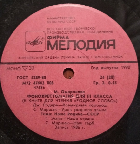 Фонохрестоматия для III класса (звуковое приложение к книге для чтения «Родное слово»). Составитель М. Омарокова