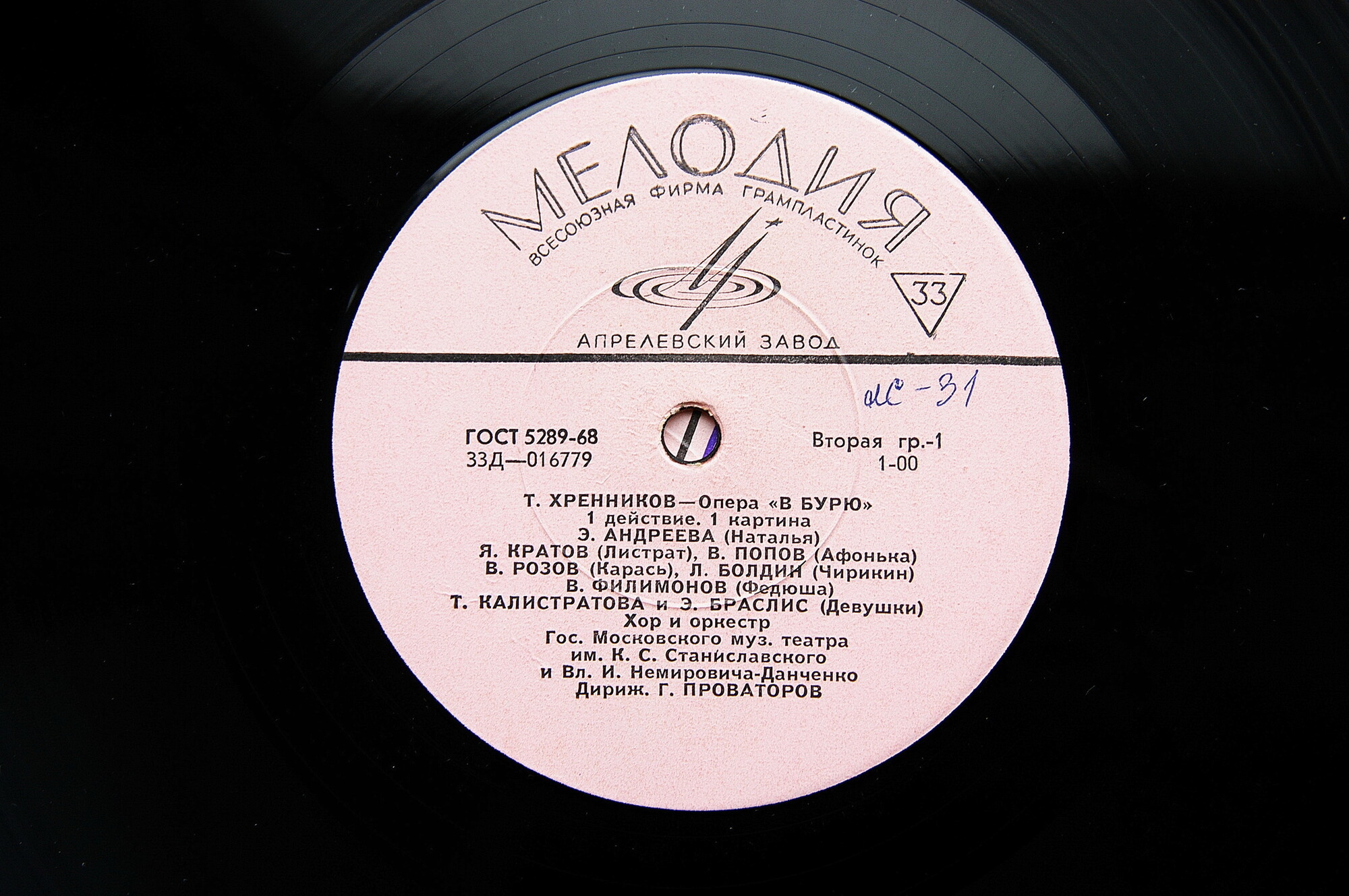 Т. ХРЕННИКОВ (1913–2007): «В бурю», опера в 4 действиях