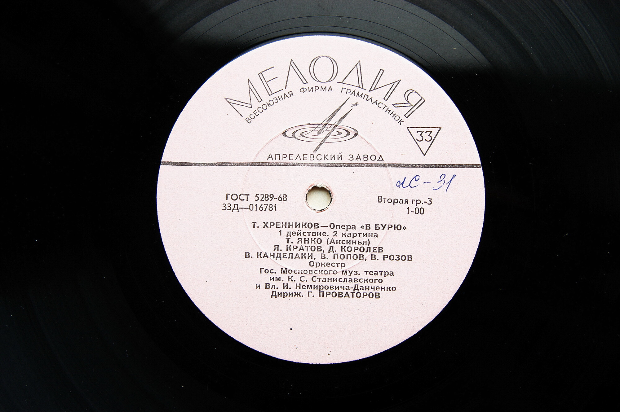 Т. ХРЕННИКОВ (1913–2007): «В бурю», опера в 4 действиях