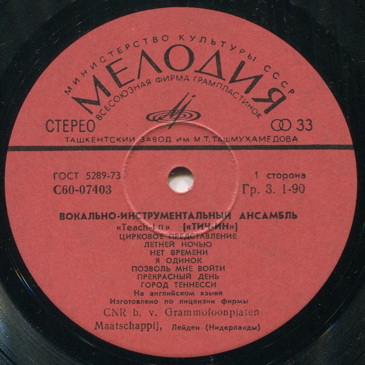 Вокально-инструментальный ансамбль «ТИЧ-ИН» (TEACH-IN) — на английском языке