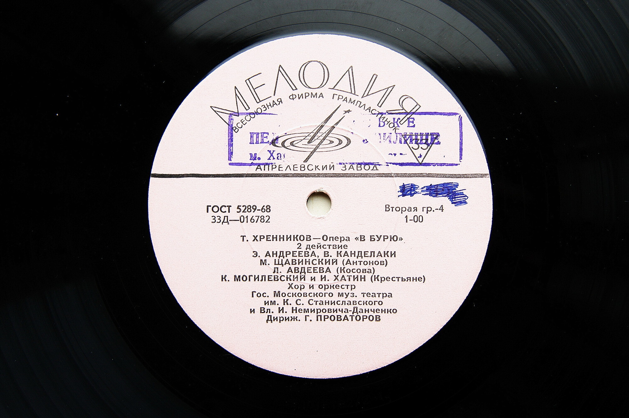 Т. ХРЕННИКОВ (1913–2007): «В бурю», опера в 4 действиях