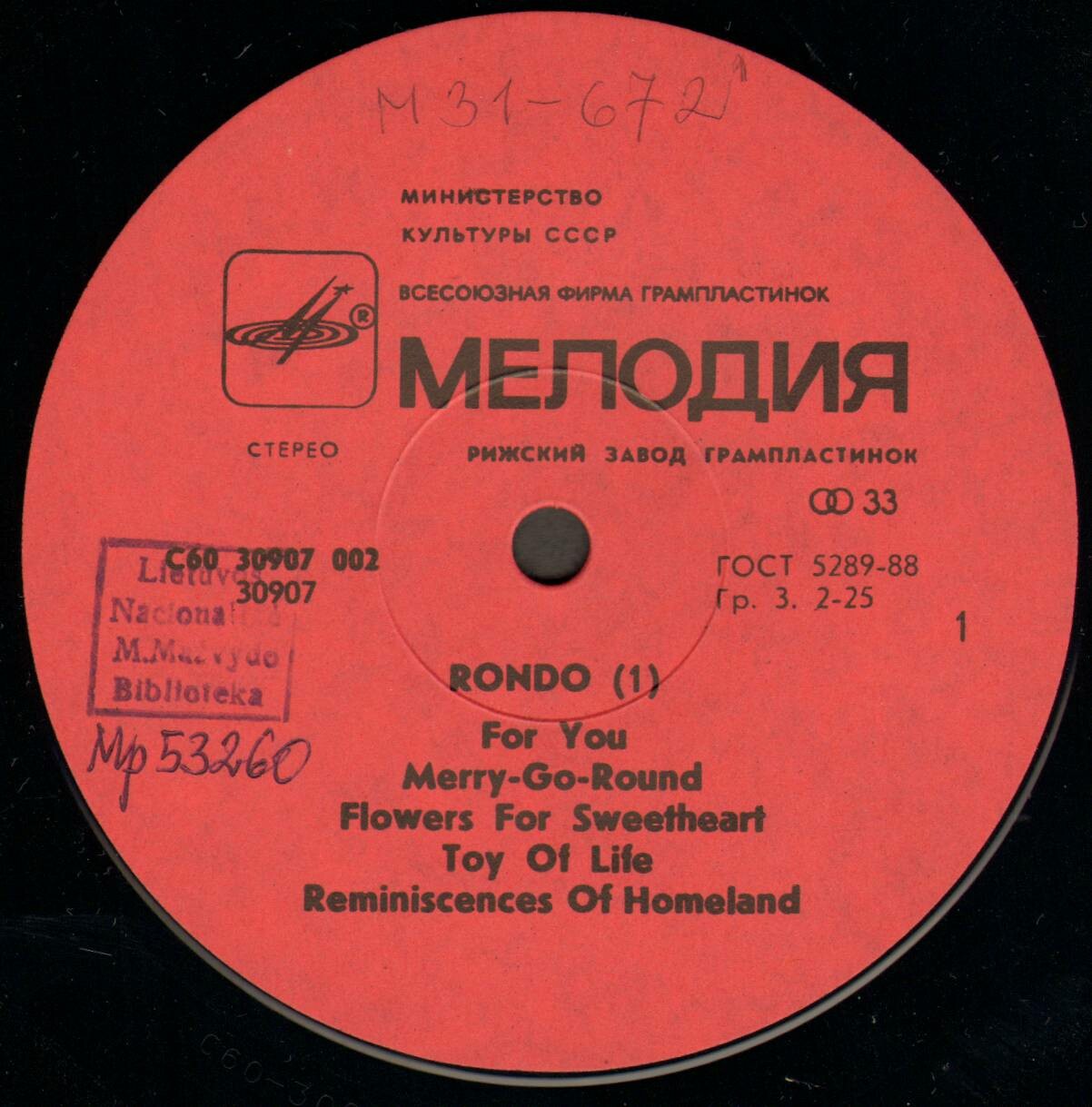 ГРУППА «RONDO». «Тебе»