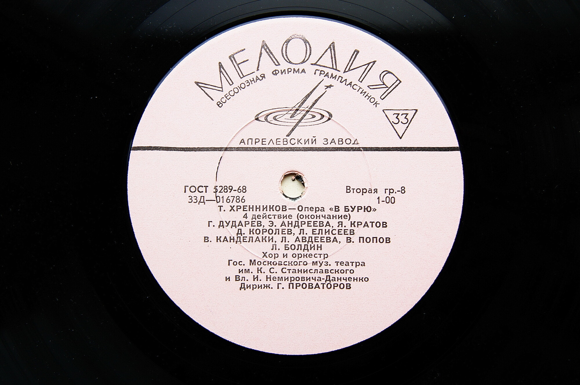 Т. ХРЕННИКОВ (1913–2007): «В бурю», опера в 4 действиях