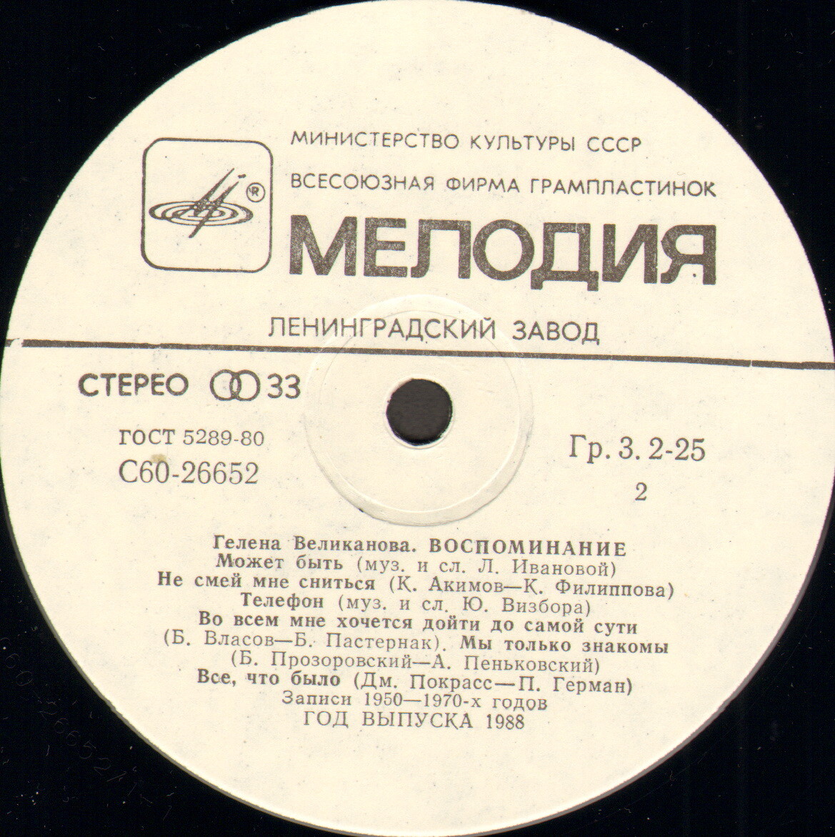Гелена Великанова. «Воспоминание»