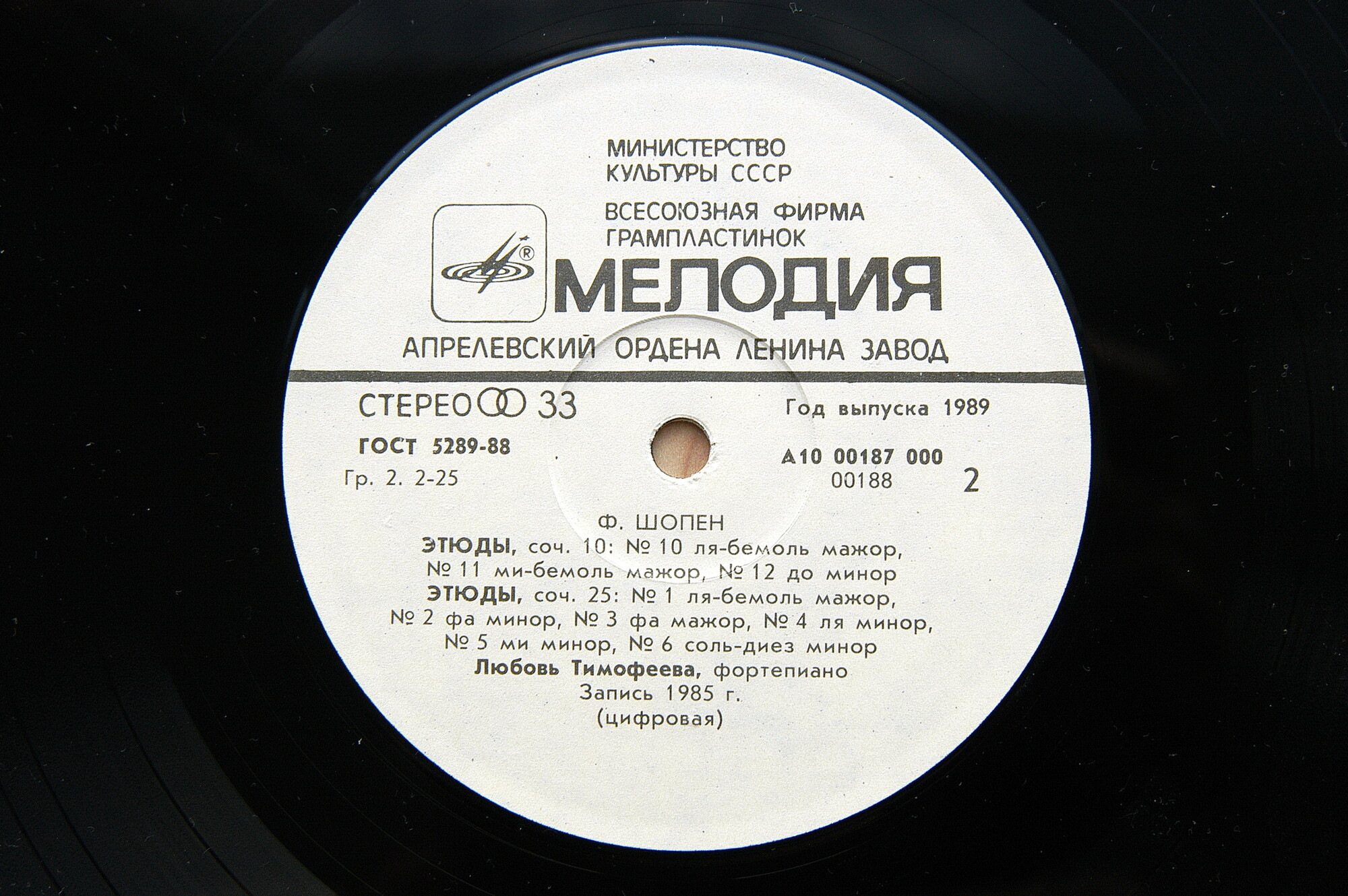 Ф. Шопен: Этюды (Любовь Тимофеева, ф-но)