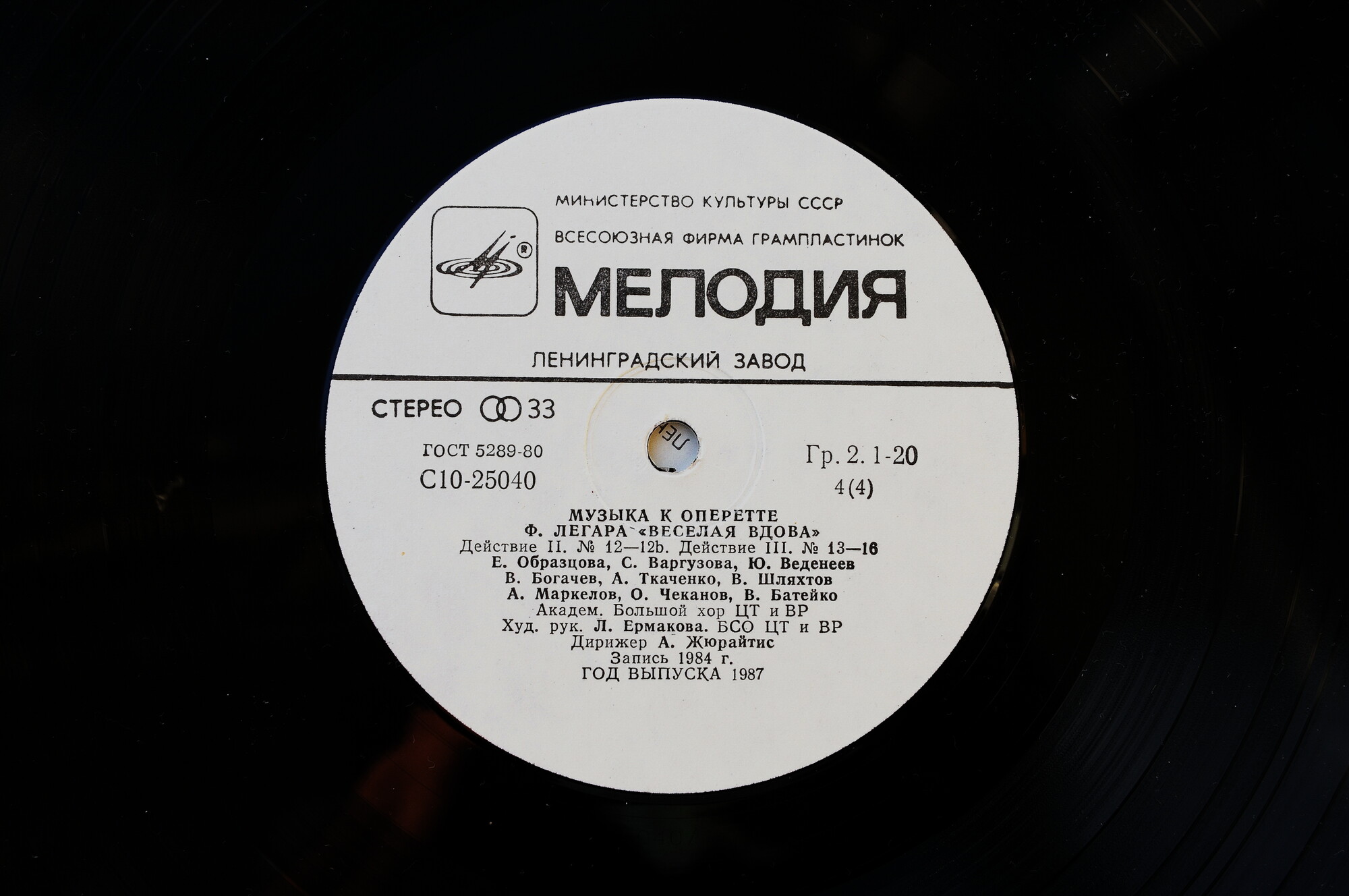 Ф. ЛЕГАР (1870-1948): «Веселая вдова», музыка оперетты (русский текст В. Масса и М. Червинского).