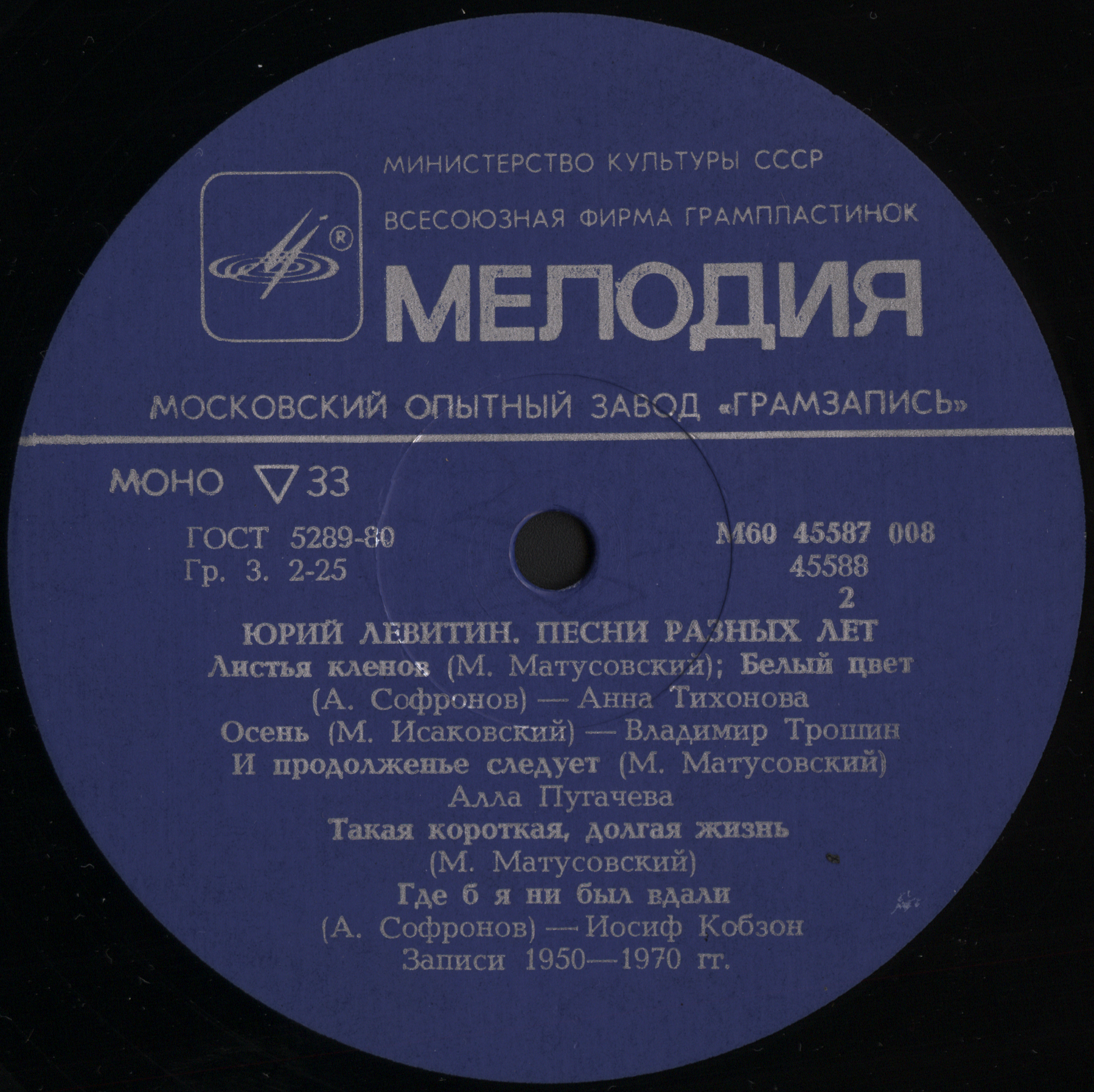 Юрий ЛЕВИТИН. Песни разных лет