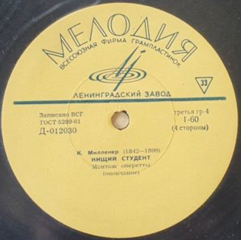 К. МИЛЛЁКЕР (1842–1899): «Нищий студент», монтаж оперетты
