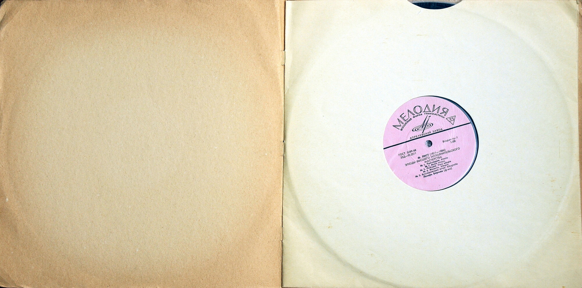 Ф. ЛИСТ Этюды высшего исполнительского мастерства (Лазарь Берман, ф-но)