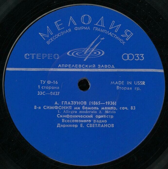 А. ГЛАЗУНОВ. Симфония № 8 ми бемоль мажор, соч. 83 (Е. Светланов)