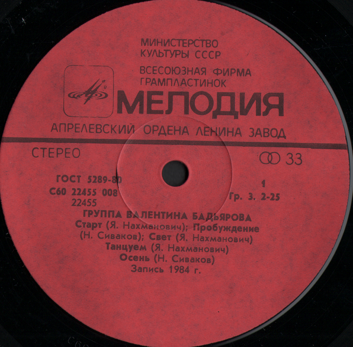 Группа Валентина Бадьярова. Дискоклуб 14 (А)