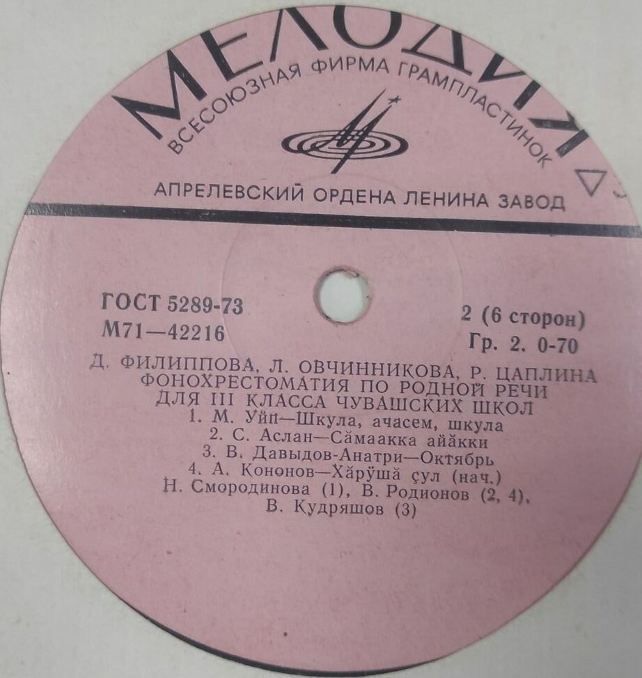 Д. Филиппова, Л. Овчинникова, Р. Цаплина. ФОНОХРЕСТОМАТИЯ ПО РОДНОЙ РЕЧИ ДЛЯ III КЛАССА ЧУВАШСКИХ ШКОЛ