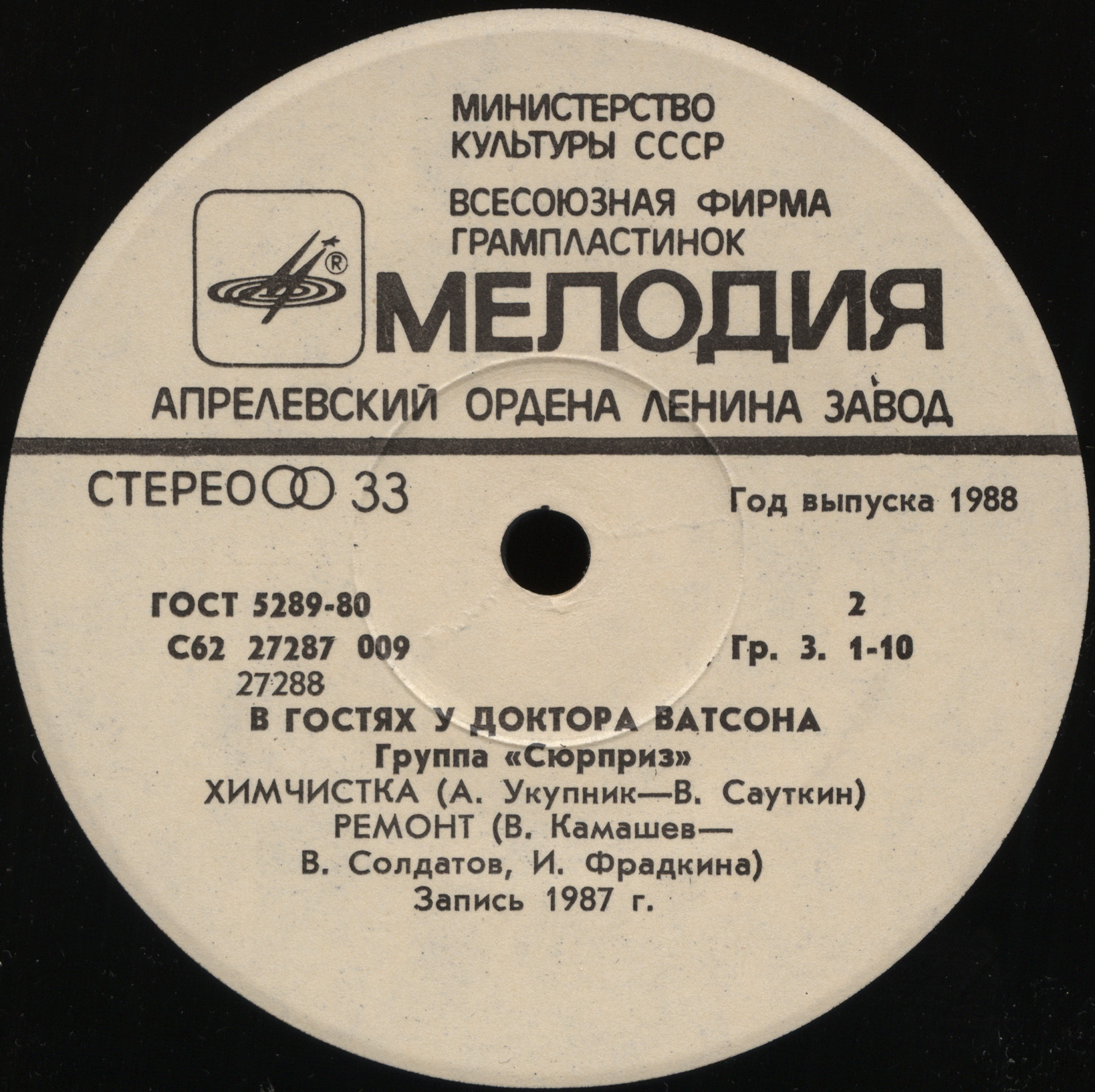 В гостях у доктора Ватсона. Группа «Сюрприз»